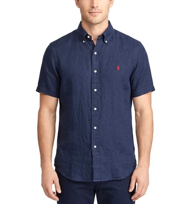Chemise en lin coupe slim RALPH LAUREN homme taille S manches courtes VR4094 - Photo 1/4