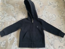 Polo Ralph Lauren Toddler Black Hooded Zipper Sweatsuit 2pc Set Unisex Size 2T