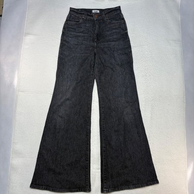 Wrangler Wanderer High Rise Wide Leg Flare Jeans Faded Black W25 L30 W2H44131V