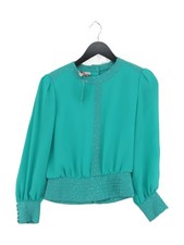 Simon Ellis Women's Blouse UK 8 Green 100% Polyester Basic