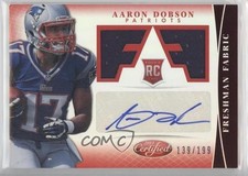 2013 Certified Freshman Fabric Mirror Red Signatures /199 Aaron Dobson Auto 0ne3
