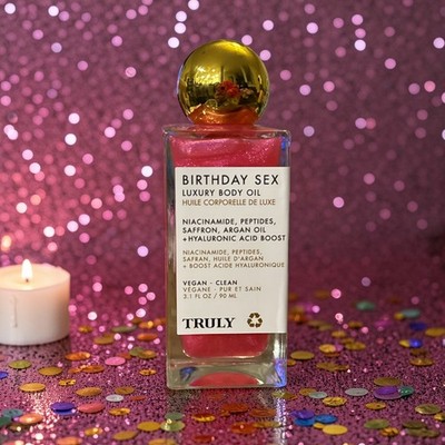 TRULY Birthday Sex Luxury Body Oil Vegan Hyaluronic Acid Boost 90ML $38MSRP