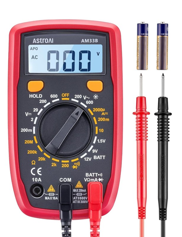 Digital Multimeter Voltmeter Ohmmeter Ammeter Multi Tester Meter with Backlit LC