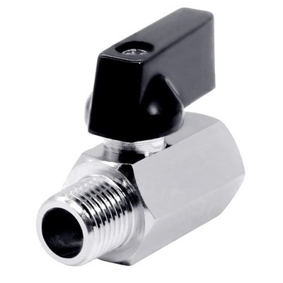 3/8'' Brass Mini Ball Valve NPT Female x Male Shut-Off Valve (Threaded OD: abo...