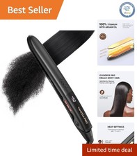 100 Pure Titanium Flat Iron with Argan Oil - Curl Straighten Effortlessly