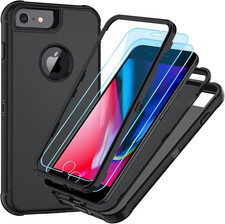 3 in 1 for Iphone 6/7/8 Case with Screen Protector Black