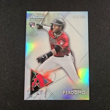 2020 BOWMAN STERLING GERALDO PERDOMO ROOKIE SILVER REFRACTOR CARD 122/199. rookie card picture