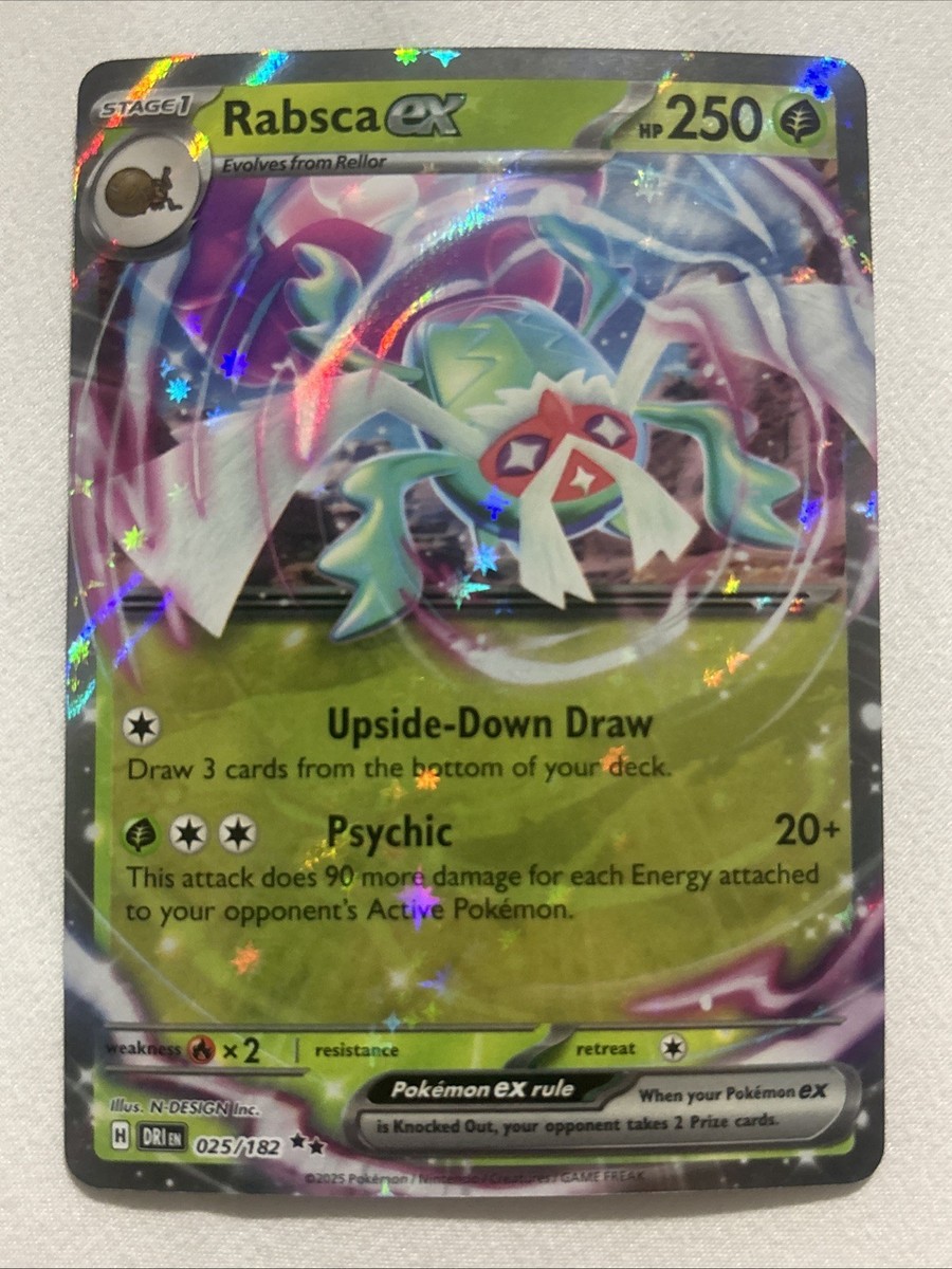 Pokemon TCG Rabsca Ex 025/182 Destined Rivals Double Rare NM Card