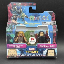 2017 MiniMates MARVEL THOR RAGNAROK 2 Pack ROADWORN HERO & CIVILIAN LOKY exclusi