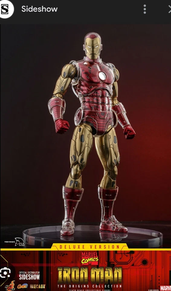 Figura 1/6 Iron Man Deluxe Origins Collection Hot Toys Sideshow Collectibles Foto 2 de 4