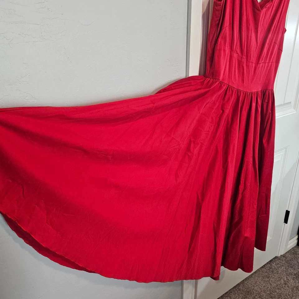 Vestido Columpio Vintage Reina de Corazones Para Mujer XL Rojo Pin Up Retro Rockabilly Completo Foto 3 de 4