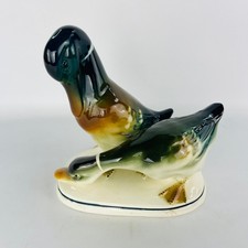 Vintage Ceramic Ducks Figurine 6 1/2 H x 4 W x 6 1/4 L