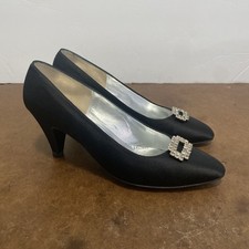 VTG SAKS FIFTH AVENUE FENTON LAST BLACK PATENT SHOES / HEELS 4.5 B VGC HTF