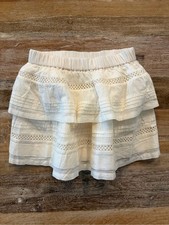 J Crew Crewcuts Girls Eyelet Tiered Skirt Cotton Voile Size XS Extra Small