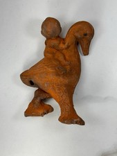 Antiguo juguete de goma chirrido cigüeña para llevar bebé hecho en Japón tal cual