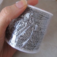 164 foot spool 2.3mm wide flat cable chain stainless steel hypoallergenic