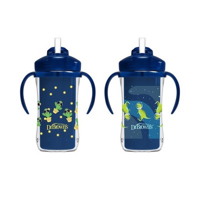 Dr. Brown's Milestones Insulated Sippy Cup with Straw 2 Pack, 2 Blue 