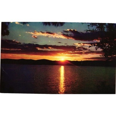 Vintage Scenic Lake Sunset Postcard Natural Color Card Scenic Art Berkeley CA