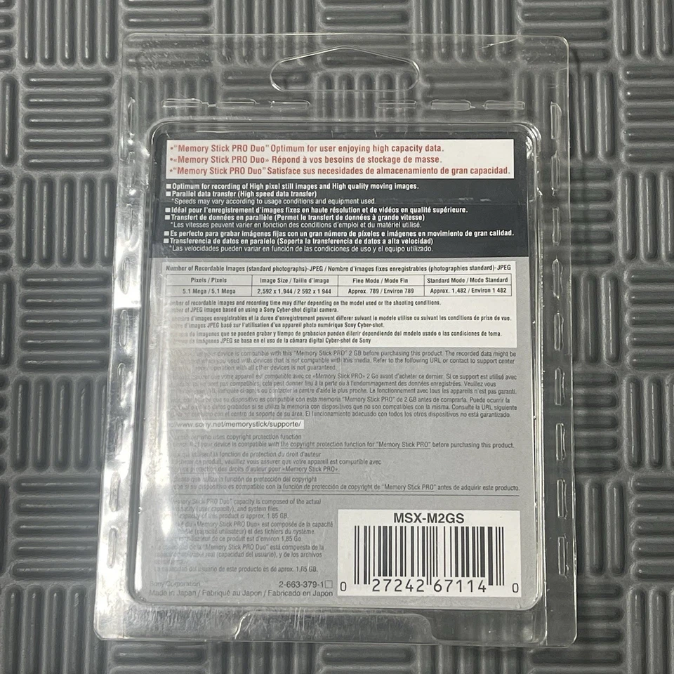 Sony 2 GB Memory Stick Pro Dou For Use With PlayStation Portable MSX-2GS NEW - Image 2 of 2