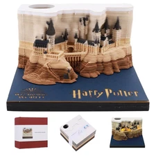 3D Memo Pad 3D Calendar 2026，Hand-Torn Castle Paper Sculpture Artwork,Exquisi...