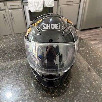 shoei black helmet with gold visor Shoei RF-1100 Size Large Full Face Helmet Black Gold Skulls Wings January  2010