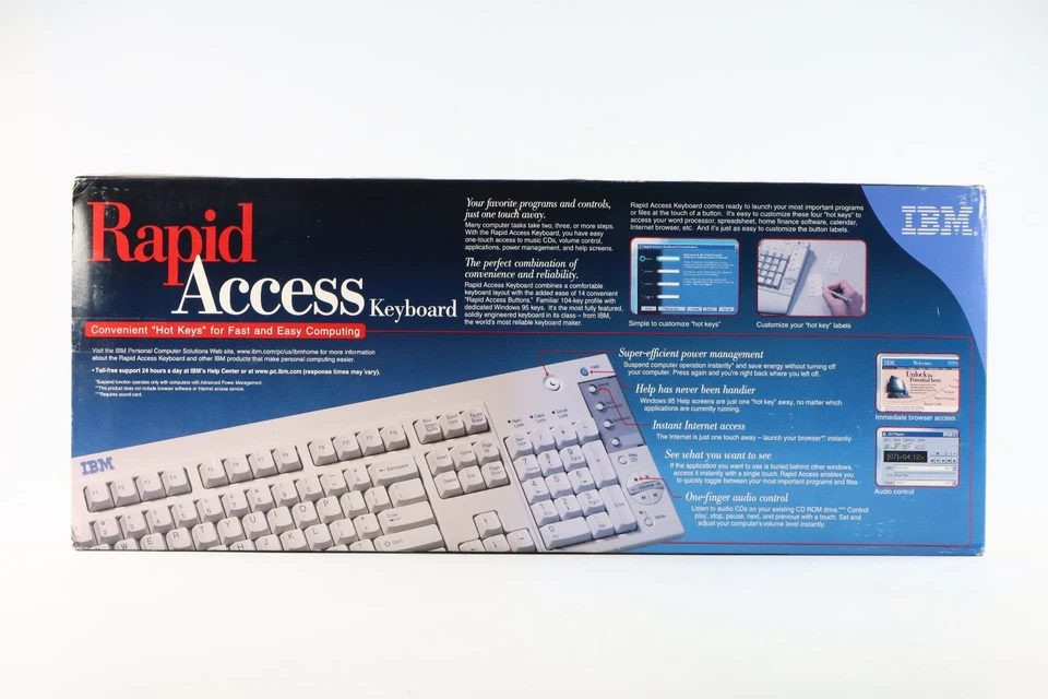 IBM KB-7993 Rapid Access PS2 AT Keyboard 00K8649 / 12J5557 / 12J5558 New Sealed - Image 2 of 4