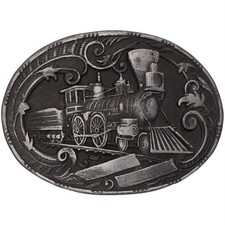 Steam Engine Locomotive Railroad Railway Train Line 1970s Vintage Belt Buckle
