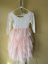 Alzia Boutique Sz 7 Lace  Tulle Dress Flower Girl, Easter, Wedding, Pageant