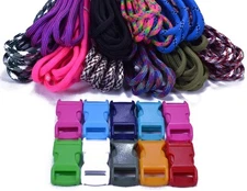 550 Paracord Bracelet Crafting Kit with Buckles  Random Colors and Patterns  1