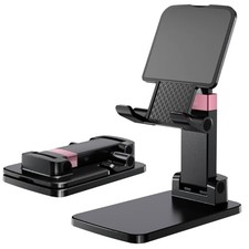 Phone Stand for Desk Cellphone Holder Height Angle Adjustable Stands, Black