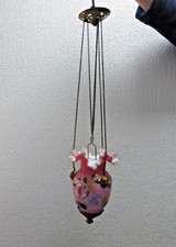 EWIG LICHT AMPEL  Ewiglicht  Kerzenlicht Opalglas  Röckchenschnitt Löwenköpfe