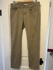 Peter Millar Pants Mens 33x32 Beige Signature Sateen 5 Pocket Chino Stretch