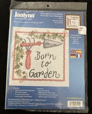 NEW Janlynn Stamped Cross Stitch Kit #17-22 “Born To Garden”