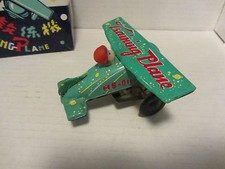 ANTIQUE TOY TRAINING PLANE GREEN  NEW BOXED