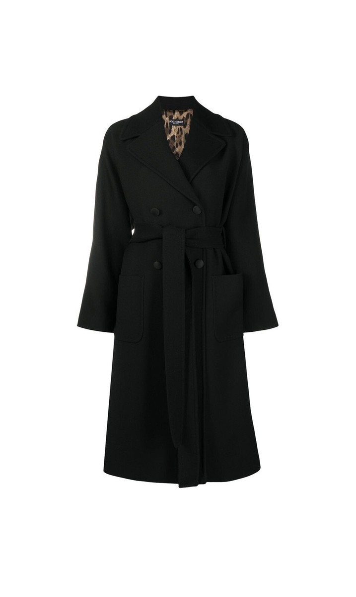 コート Dolce & Gabbana Double-Breasted Coat Dolce & Gabbana Double Breasted Belted Coat US8 Black 100
