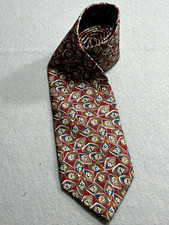 Christian Dior Necktie Mens Red Monsieur Geometric Print Designer Tie