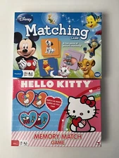 Lot of 2 Memory Matching Games - Disney and Hello Kitty Age 3+