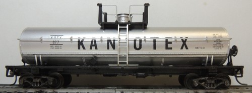 ATHEARN CUSTOM KANOTEX SILVER 40' CHEMICAL TANK CAR RTR ST KD'S CAR # 877