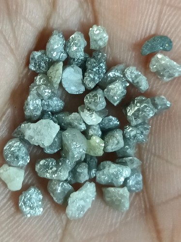 Lote de diamantes en bruto sueltos 100 % NATURALES plata sin cortar real 3-4 mm crudo 5,00+ quilates - Imagen 9 de 9