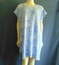 Ralph Lauren Light Blue Tropical Floral V-Neck Knit Cotton Blend Pocket Dress XL