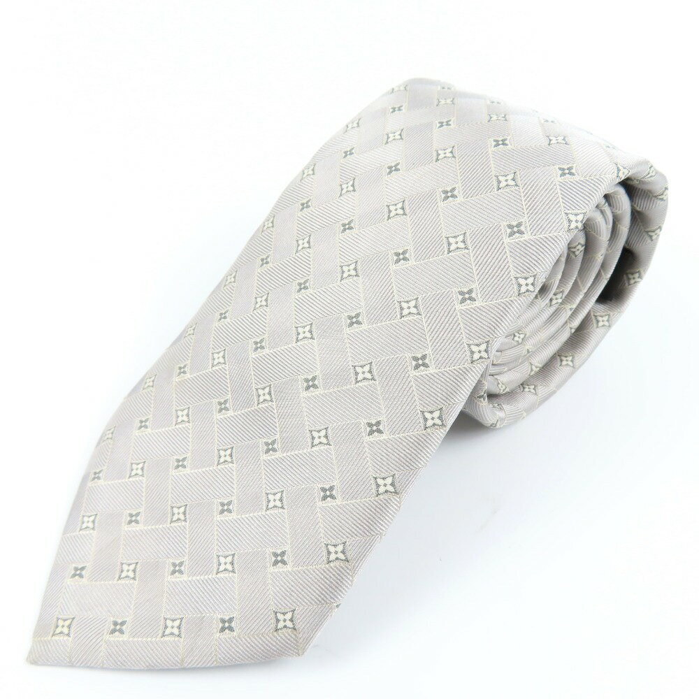 Louis Vuitton グレー ネクタイ LOUIS VUITTON Rare tie gray allover pattern silk from japan
