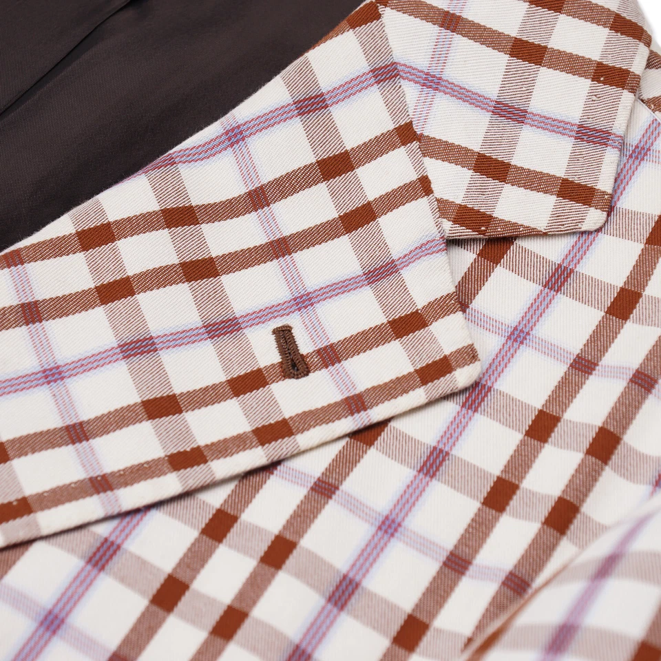 Abrigo deportivo Orazio Luciano de algodón superfino a cuadros en capas 38R (UE 48) Foto 4 de 4