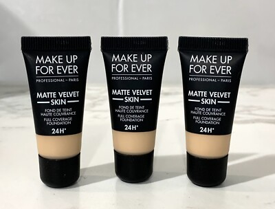 3X Make Up For Ever Matte Velvet Skin 24H Foundation Y245, mini 0.16oz/5ml (#G4