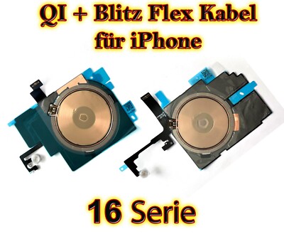 QI Flexkabel für iPhone 16 / Plus Pro / Pro Max NFC Modul mit Blitz Wireless OEM