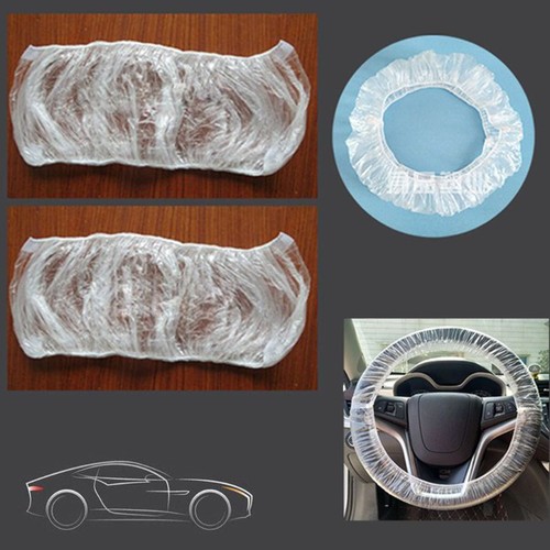100Pcs Plastic Disposable Steering Wheel Cover Protector Universal for Car Truck - Picture 3 of 8