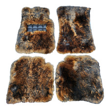 2021 - 2025 Brown with Black Tips Sheepskin floor mats fits Rolls Royce Ghost