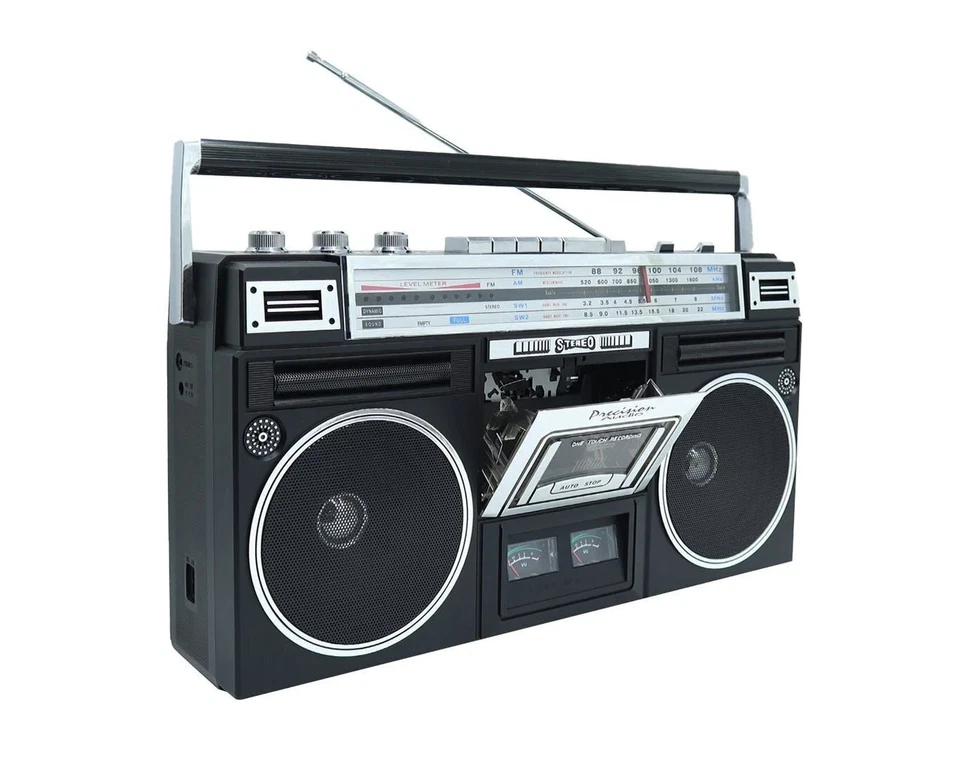 Portable Boombox Bluetooth Cassette Player AM/FM Radio Retro Black PA-5000 - image 2 of 4