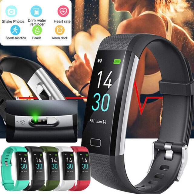 Waterproof Bluetooth Fitbit. Smart Sport Watch Blood Pressure Heart Rate Tracker