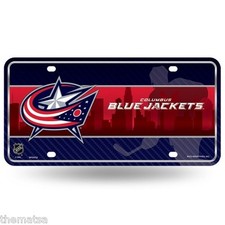 COLUMBUS BLUE JACKETS TEAM LOGO NHL HOCKEY METAL LICENSE PLATE MADE IN USA