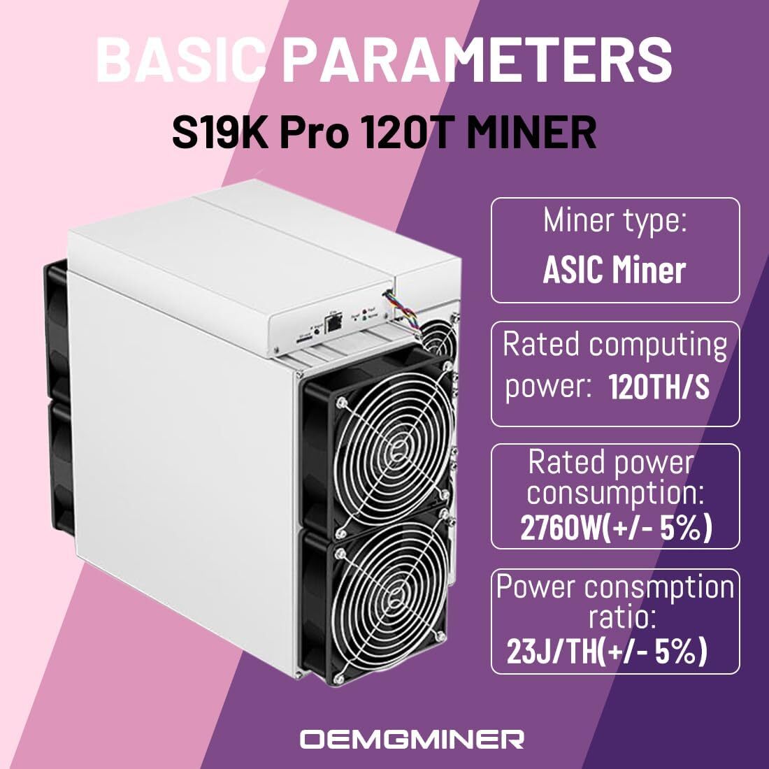 NEW Antminer S19k pro 120T Asic Miner 2760W BTC Bitcoin Miner Mining